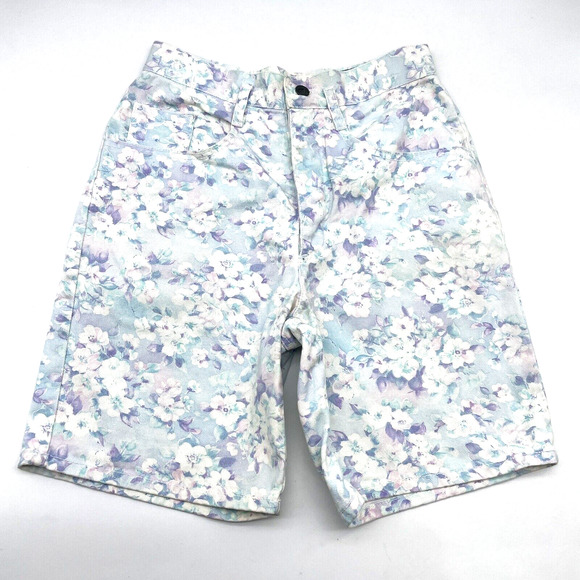 Breaker Jeans True Vintage 80s Pastel Floral Denim Shorts Fairykei | Size S - Picture 1 of 9